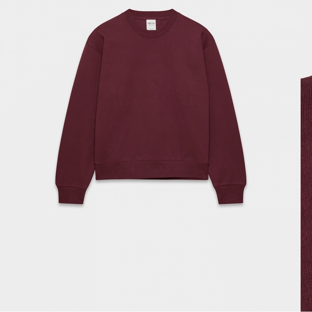 Aritzia 
Deep Burgundy Crewneck Sweater